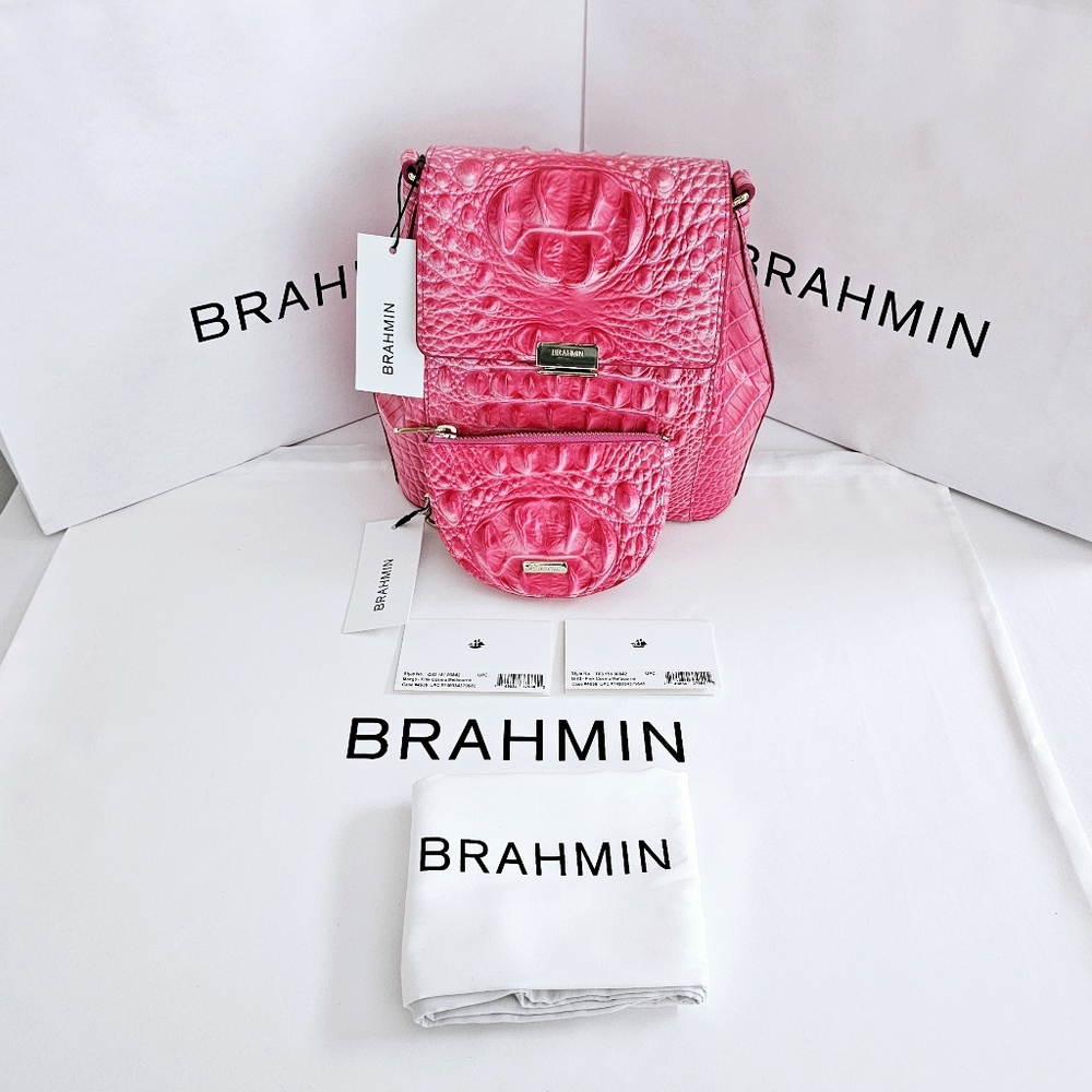 NWT BRAHMIN PINK COSMO MARGO w/MATCHING BRITT
